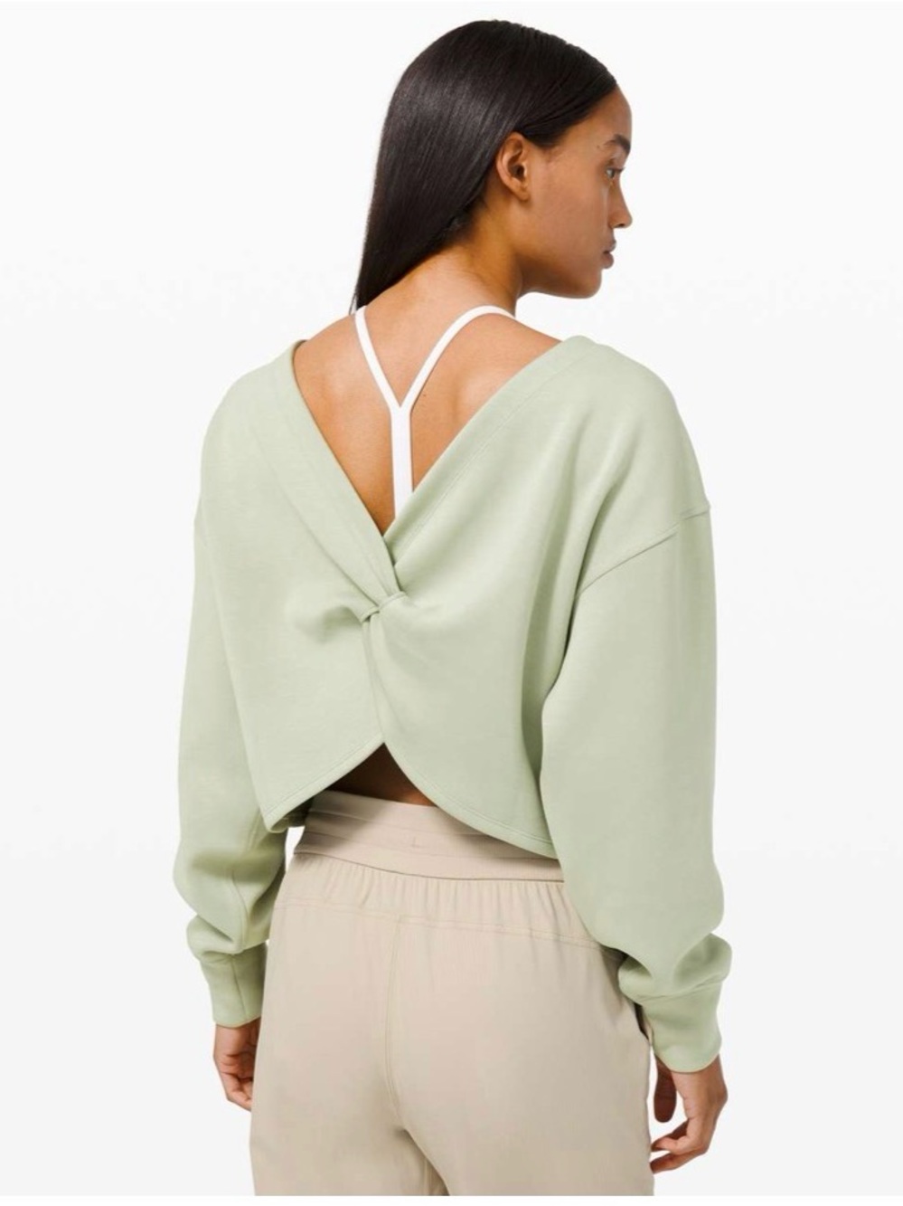 Lululemon Twist Back-to-Front Pullover Green Fern 10